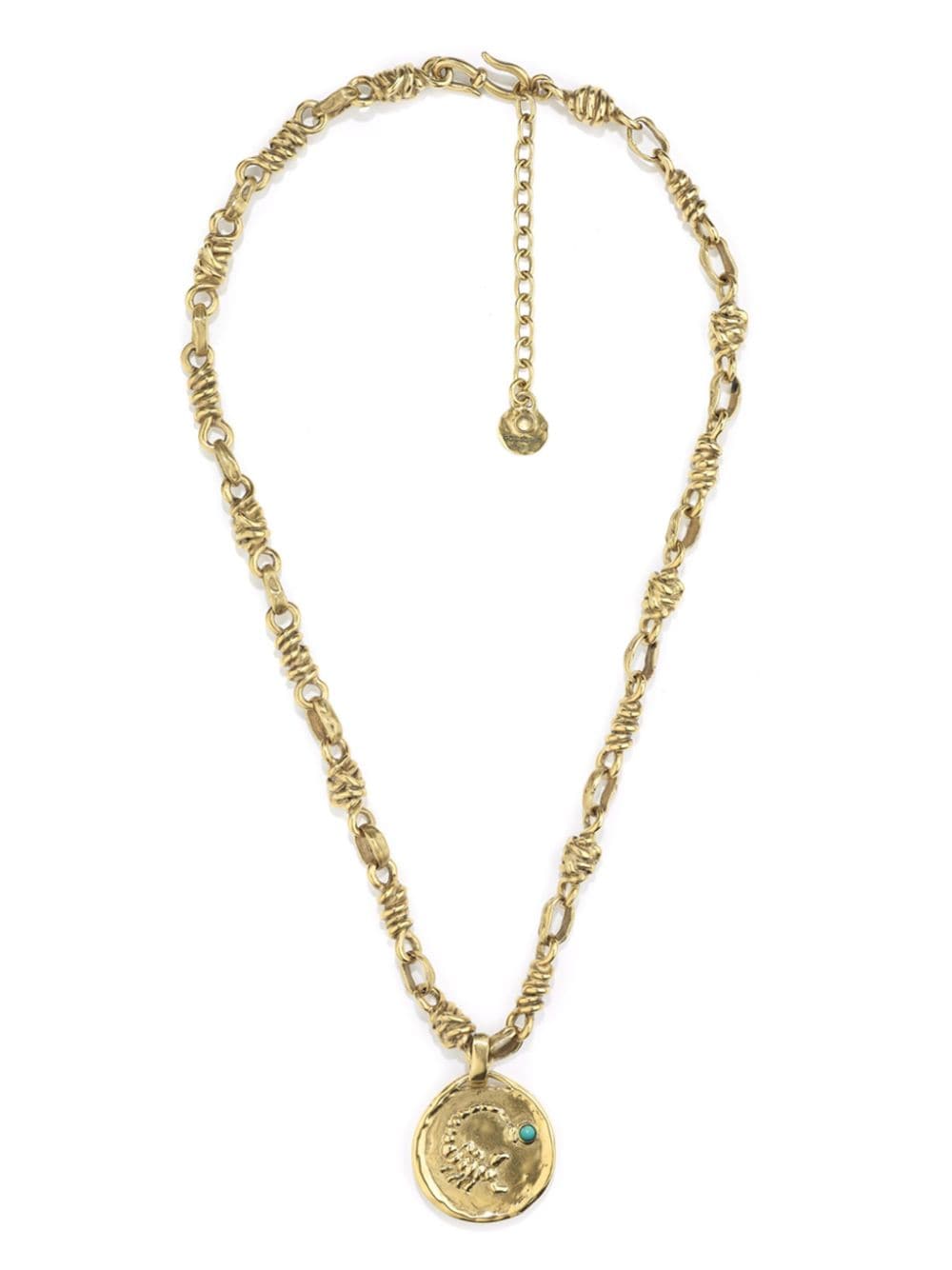 Shop Goossens Talisman Scorpio Medal Necklace In Gold