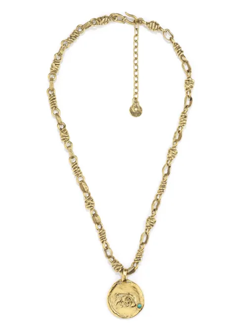 Collier à détail de médaille Talisman Aries - Goossens - Modalova