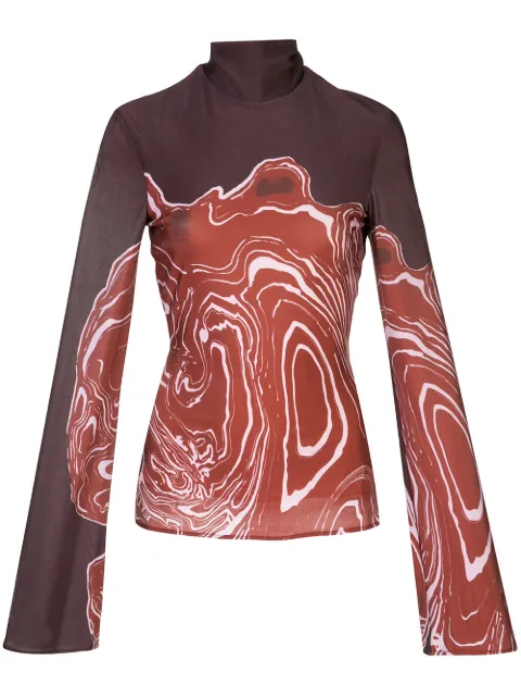 Ellery abstract-print roll-neck top