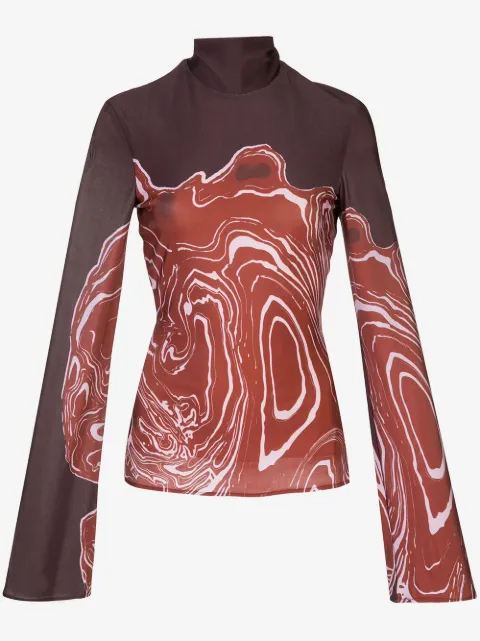 Ellery abstract-print roll-neck top