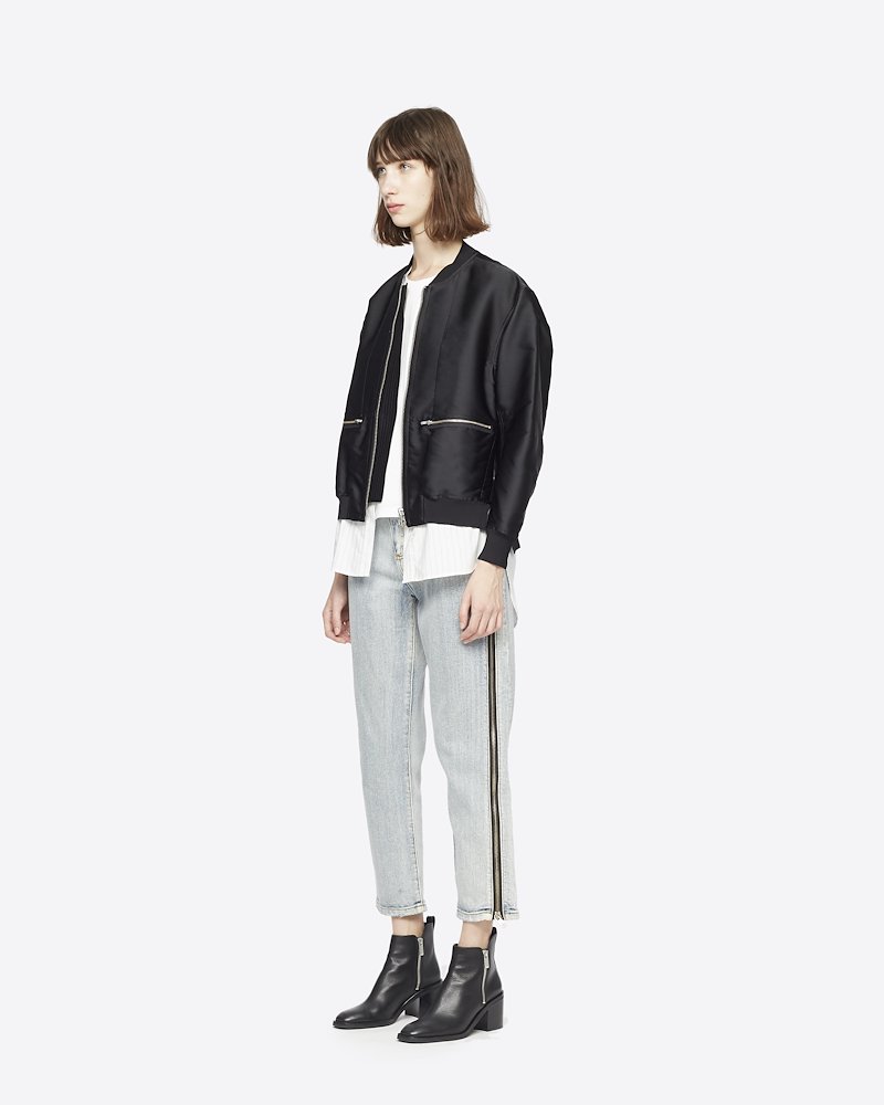 Layered Bomber Jacket-black #0 Layered Bomber Jacket, BLACK Synthetic->Polyester Layered Bomber Jacket from 3.1 Phillip Lim. - 2