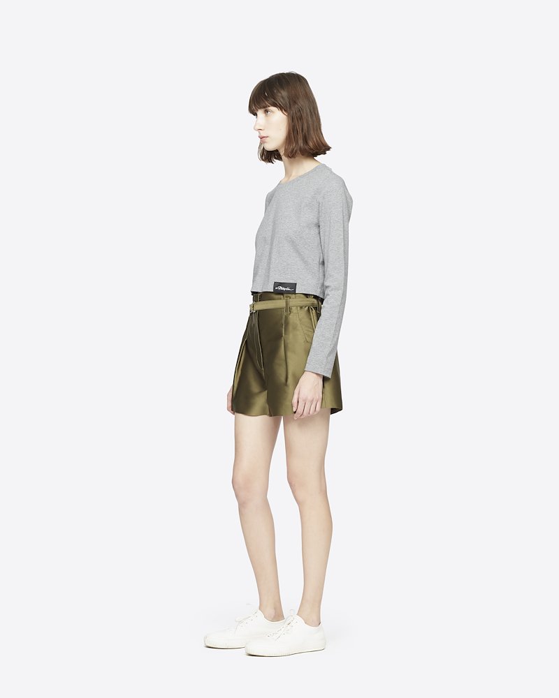 Satin Origami Short-green #1 Satin Origami Short, EVERGLADE Synthetic->Polyester Satin Origami Short from 3.1 Phillip Lim.- 3