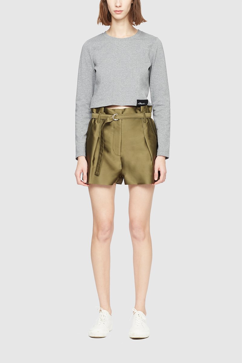 Satin Origami Short-green #0 Satin Origami Short, EVERGLADE Synthetic->Polyester Satin Origami Short from 3.1 Phillip Lim.- 0