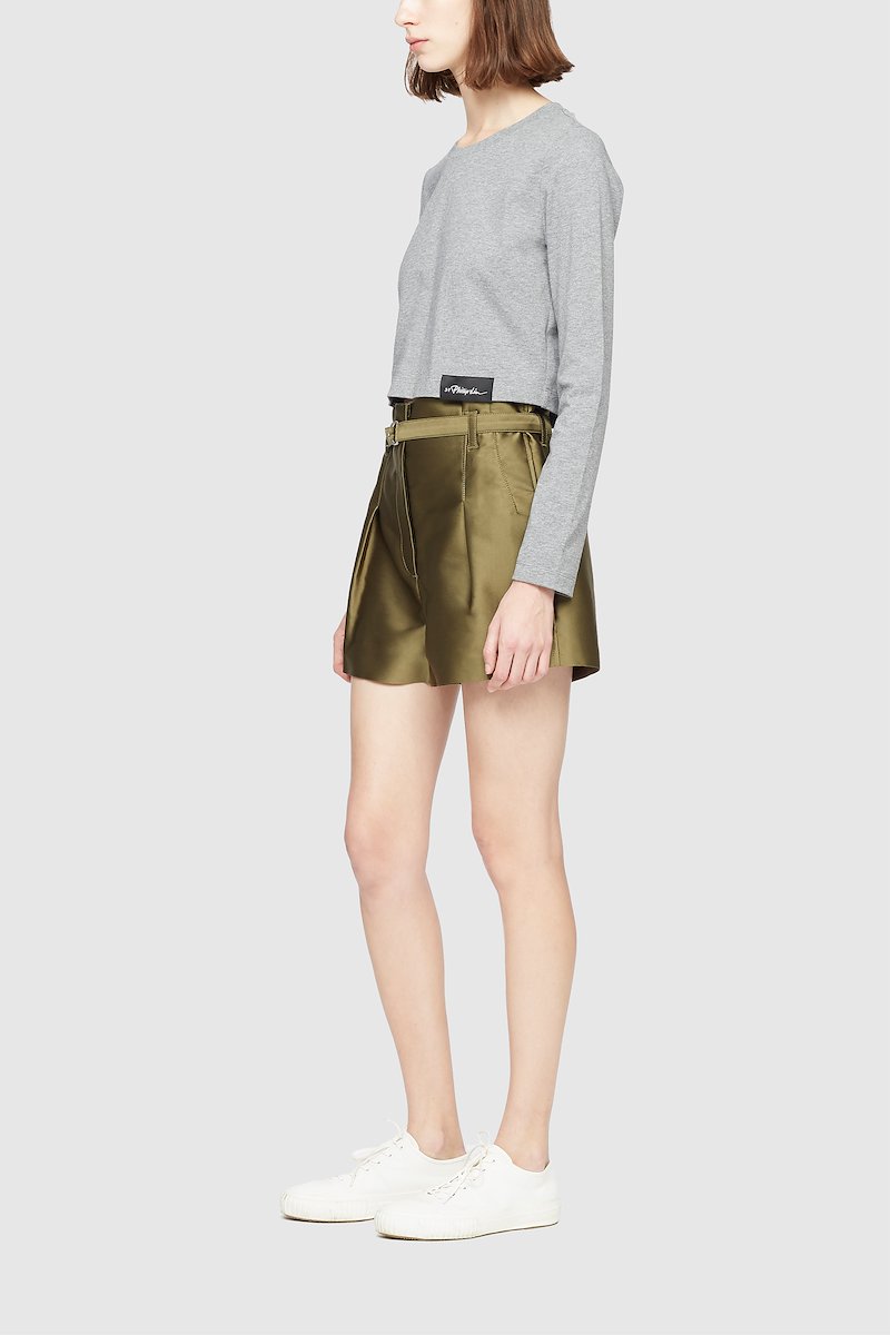Satin Origami Short-green #1 Satin Origami Short, EVERGLADE Synthetic->Polyester Satin Origami Short from 3.1 Phillip Lim.- 1