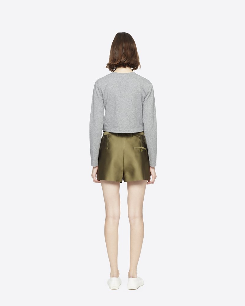 Satin Origami Short-green #0 Satin Origami Short, EVERGLADE Synthetic->Polyester Satin Origami Short from 3.1 Phillip Lim.- 4