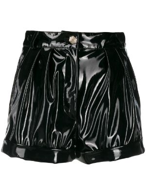 Philipp Plein Leather & Faux Leather Shorts for Women - Shop on FARFETCH