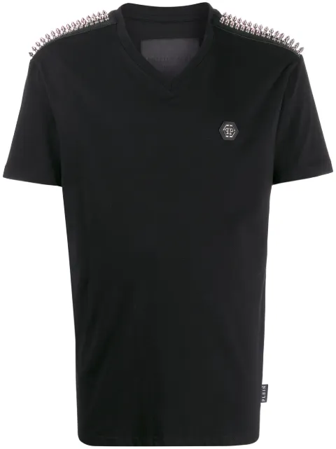 Philipp Plein V-neck Stud Embellished T 