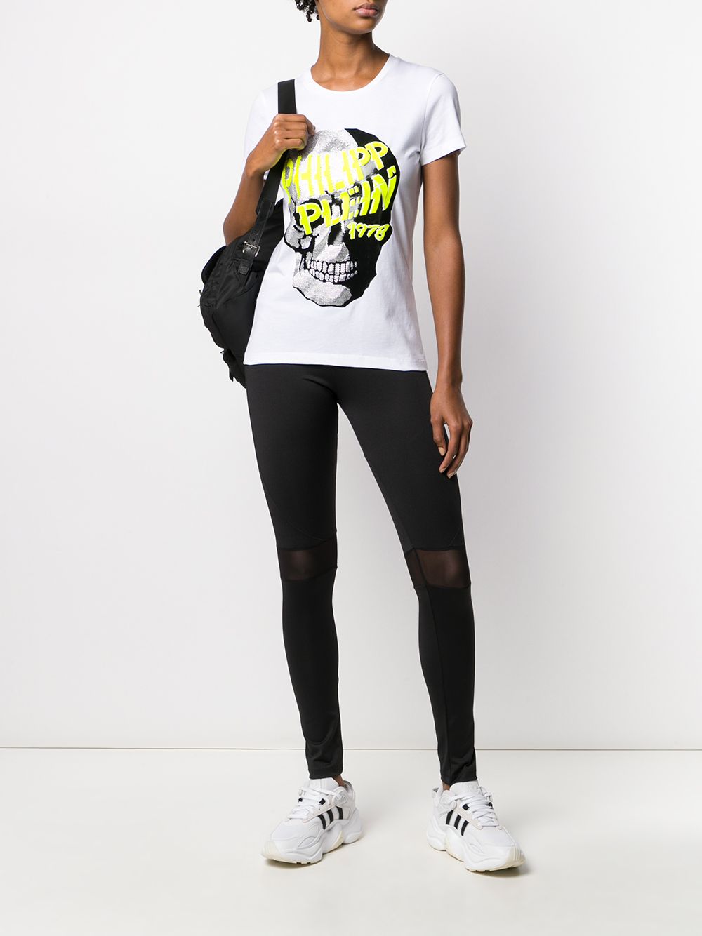 Philipp Plein T-shirt met verfraaide mouwen - Wit