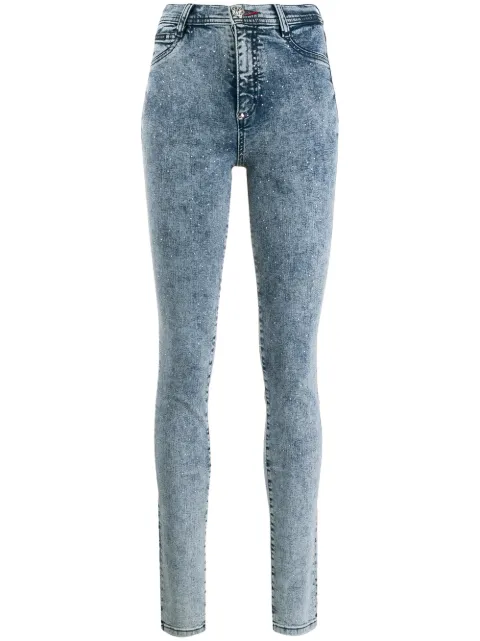 Philipp Plein high-waisted crystal jeggings