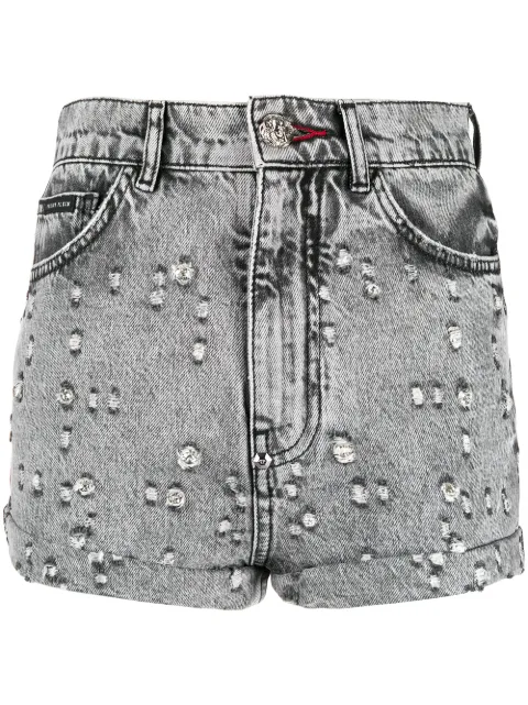 Philipp Plein studded denim shorts