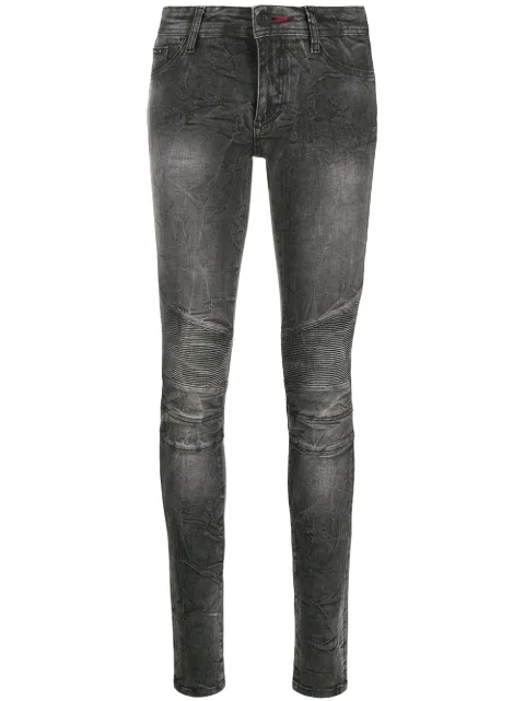 Philipp Plein acid-wash skinny jeggings