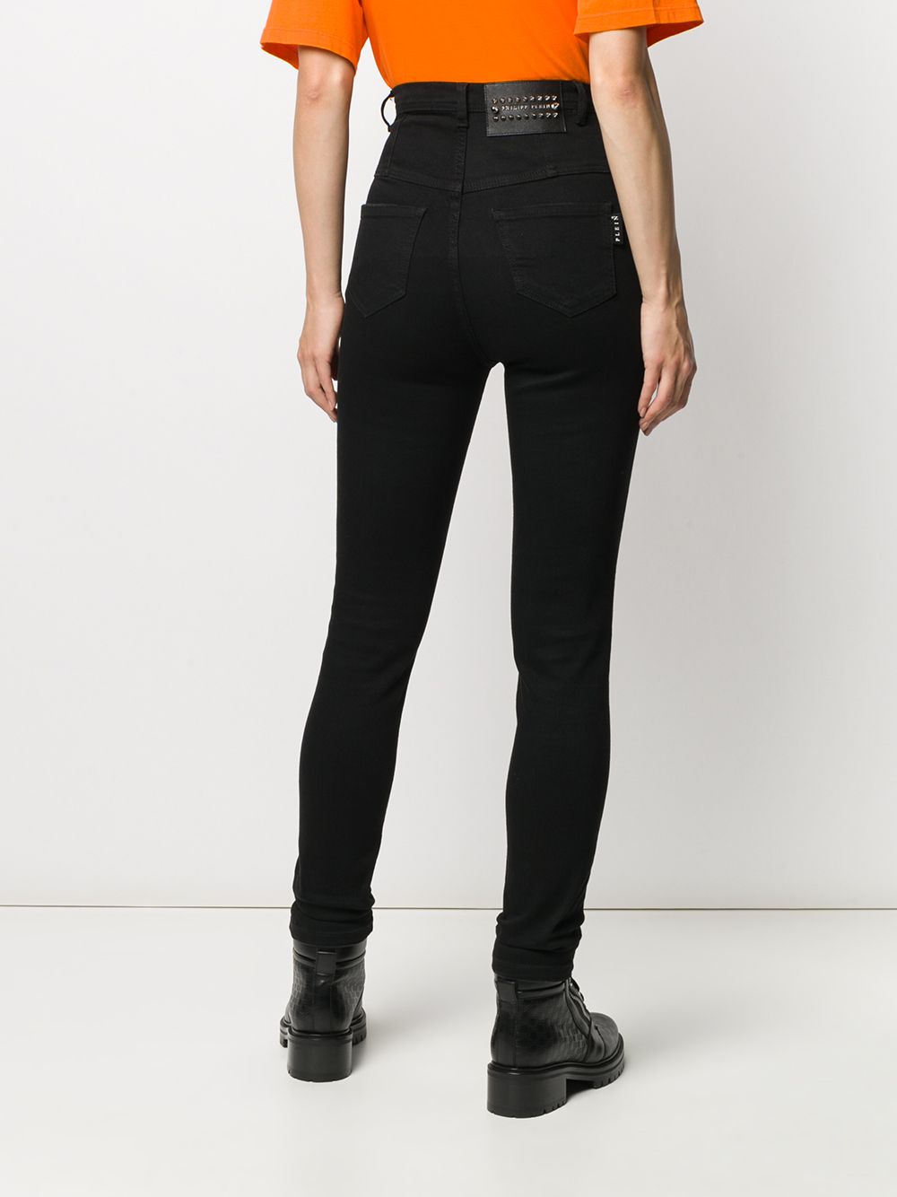 Shop Philipp Plein Super High Rise Skinny Jeans In Black