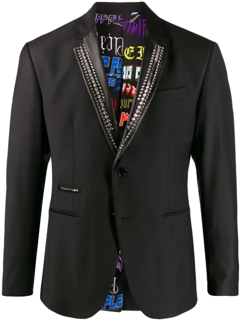 Philipp Plein stud embellished tuxedo blazer