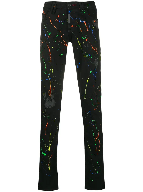 black painted pants