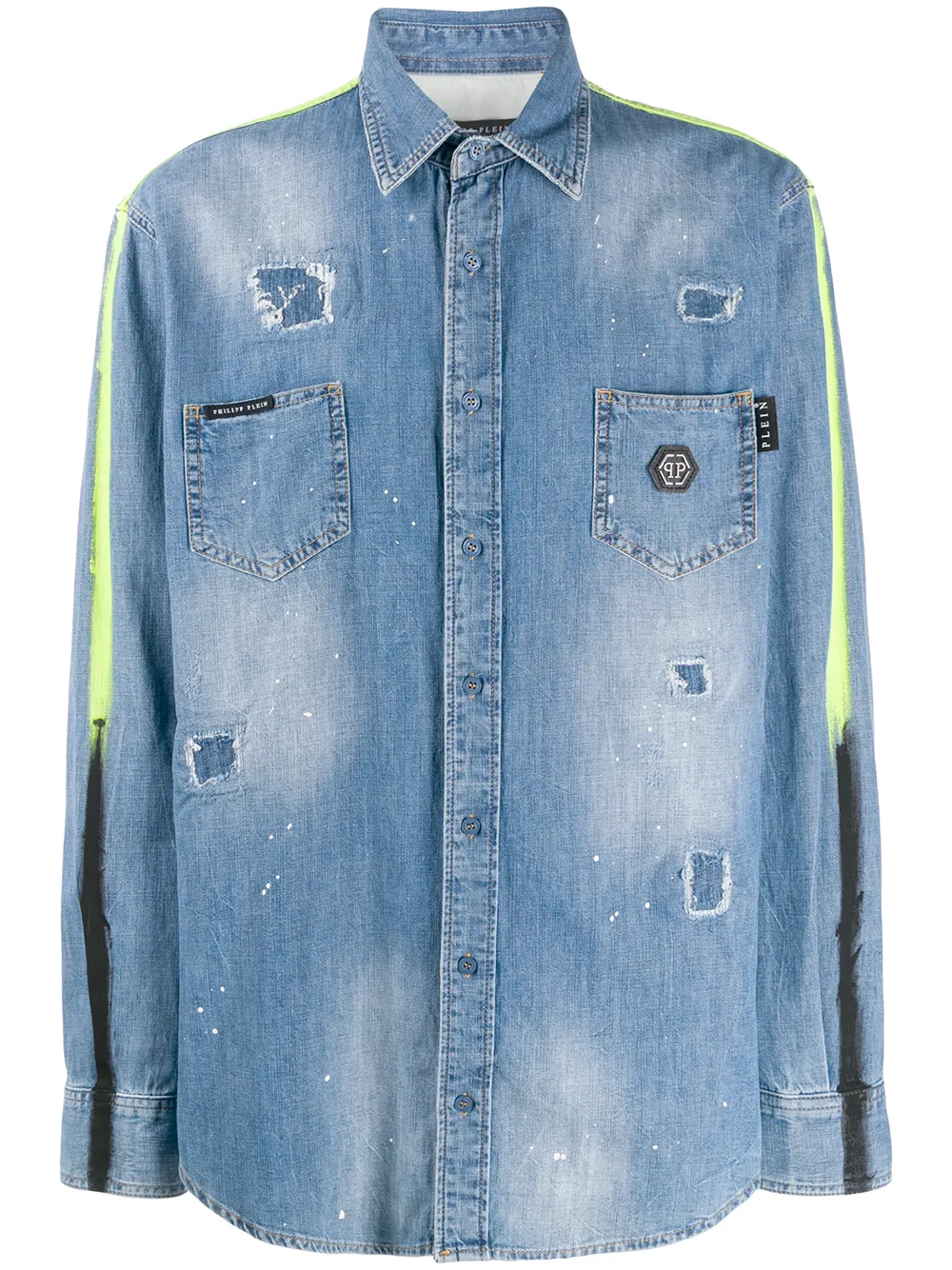 Philipp Plein ダメージ デニムシャツ | ブルー | Image 1