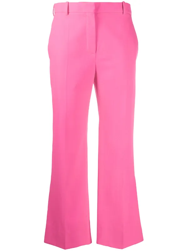 pink flared trousers
