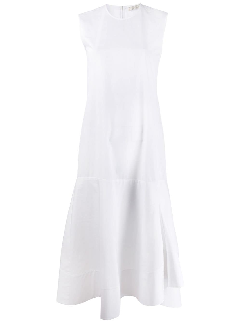 Nina Ricci Sleeveless Pleated Midi Dress In White