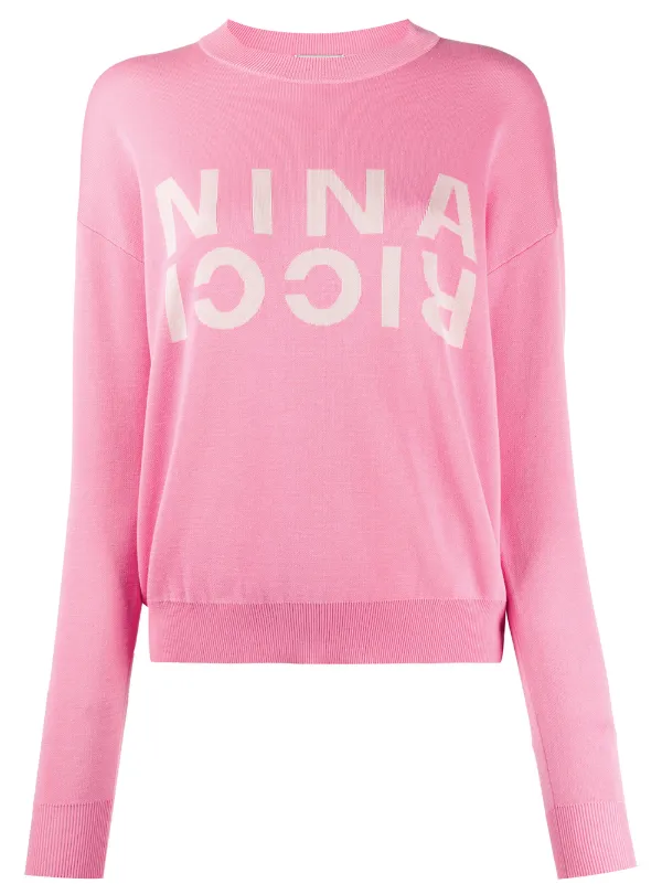 Nina Ricci Knitted Logo Jumper in Pink