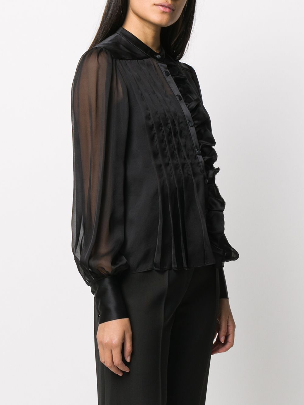 фото Temperley london pleated chiffon and satin blouse