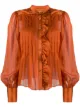 الصورة 1 من Temperley London بلوزة ساتان بكسرات