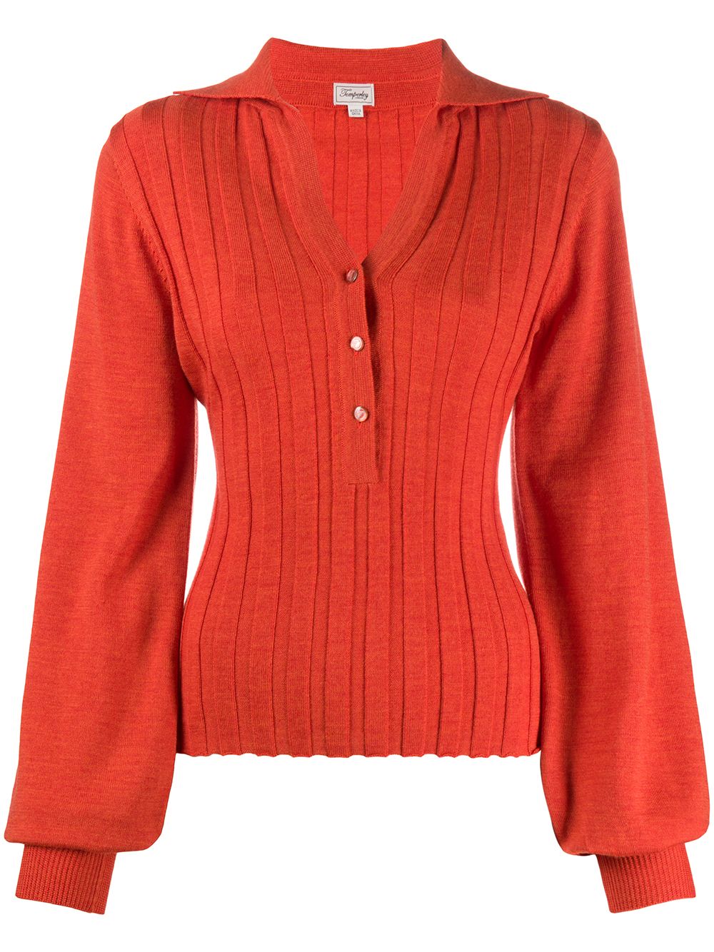 Temperley London Ribbed Knit Cardigan In Orange