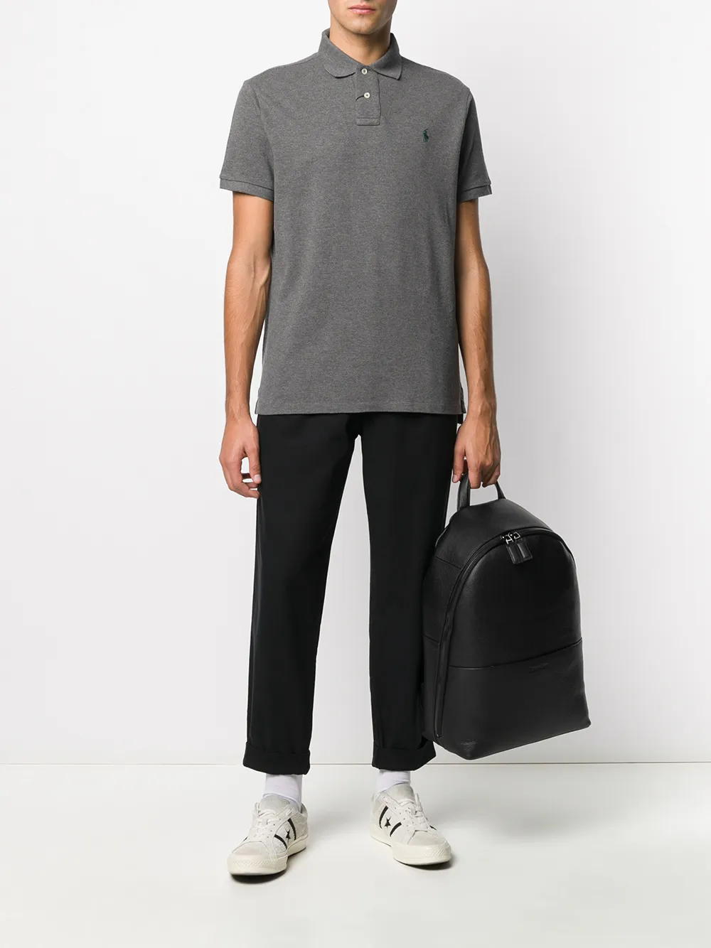 фото Polo ralph lauren рубашка-поло с контрастным логотипом