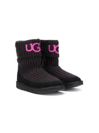 Ugg Kids Ribbed Knit Side Zip Boots Aw19 Farfetch Com