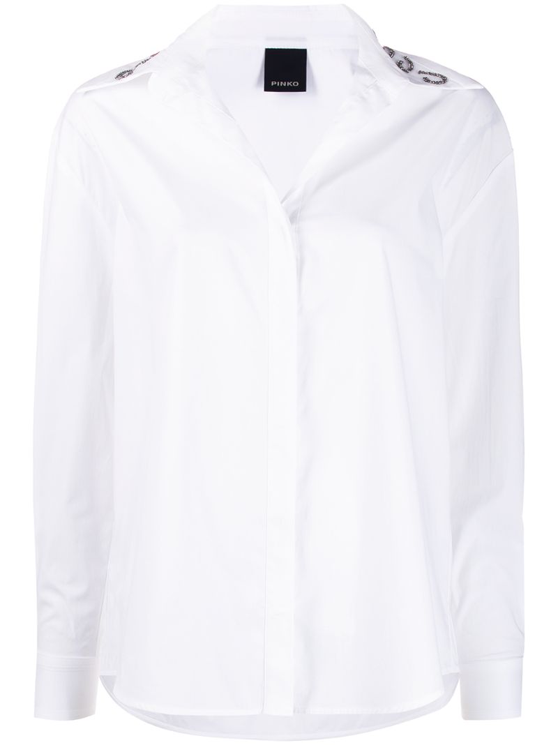 Pinko Embroidered Collar Shirt In White