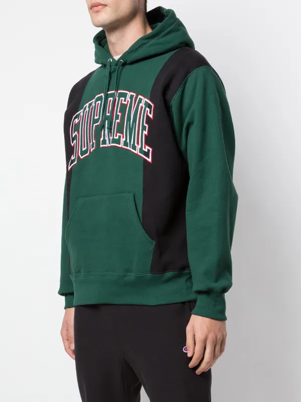 paneled arc hooded sweatshirt