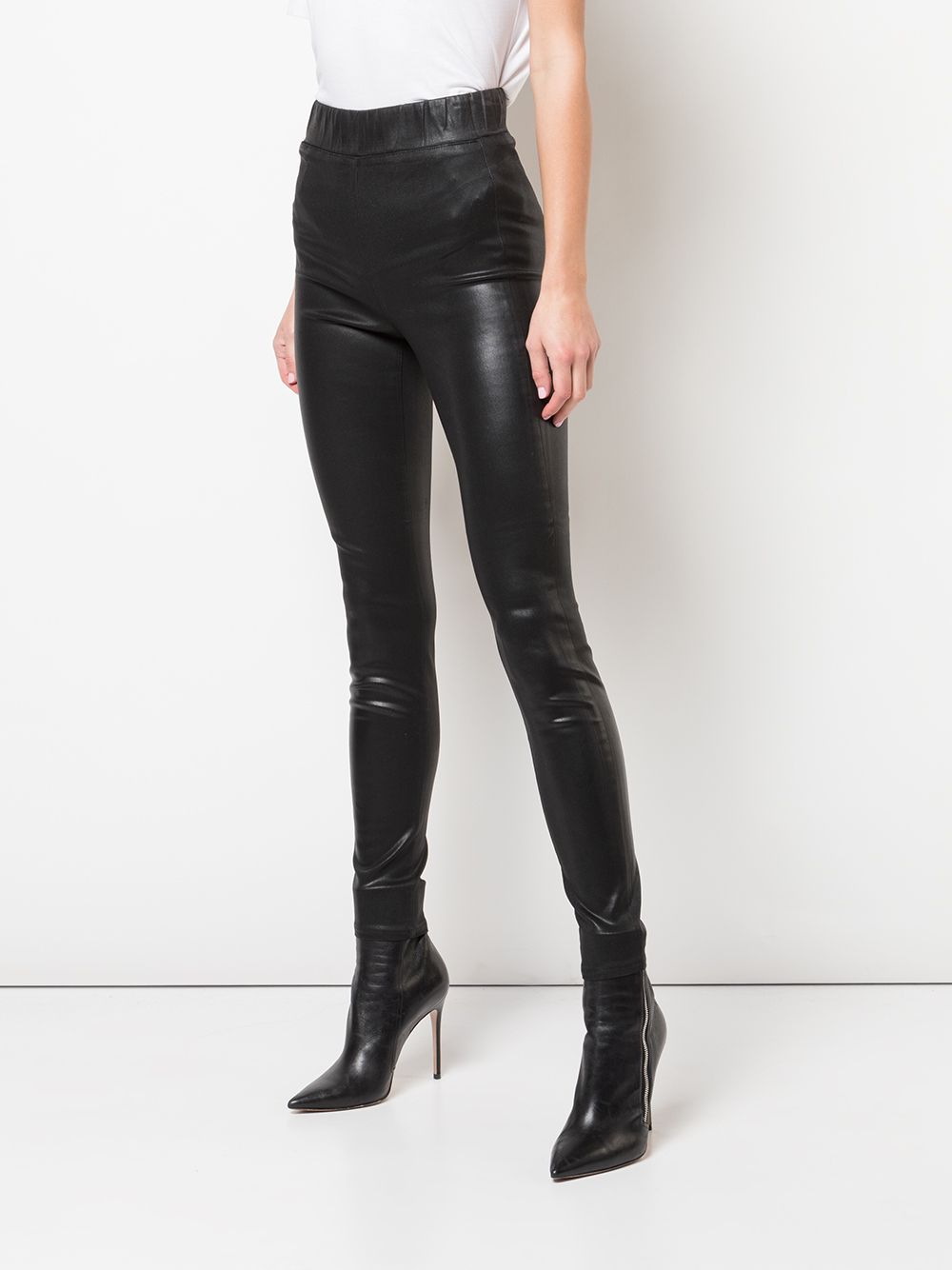 Shop L Agence High-rise Fitted Leggings In Black