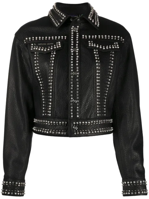 Philipp Plein Bikerjacka Med Dödskalle Farfetch Skinnjackor från Philipp Plein Dam Farfetch