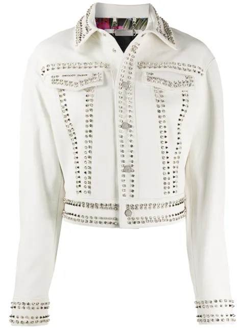 Philipp Plein skull stud leather jacket