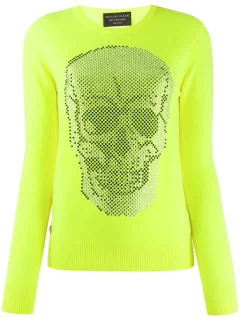 Philipp Plein rhinestone skull jumper