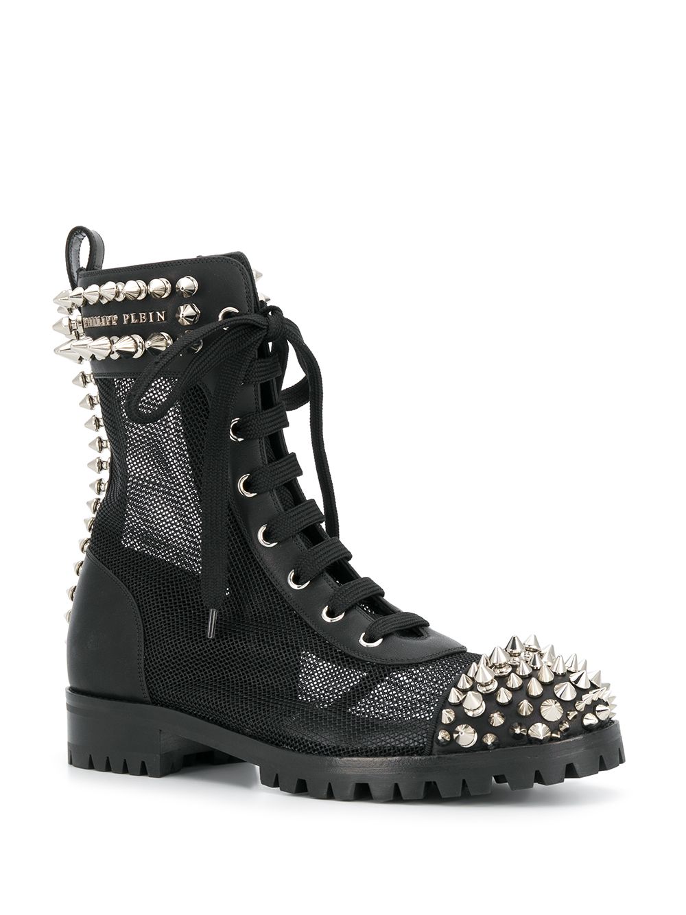 Image 2 of Philipp Plein studded 35mm lace-up boots