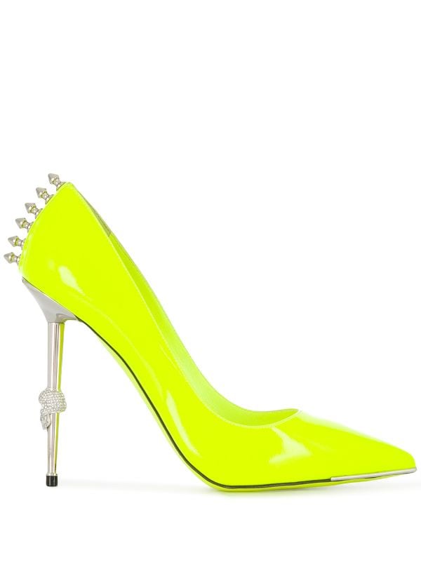 yellow studded heels