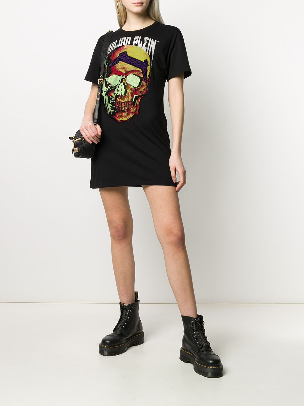 фото Philipp plein платье с декором skull