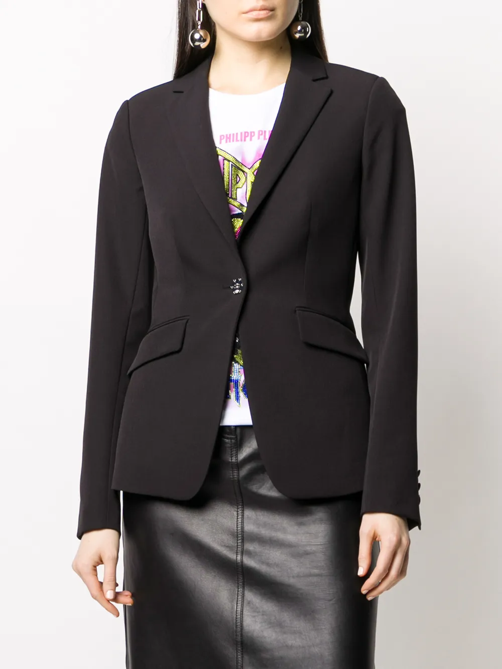 PHILIPP PLEIN CRYSTAL SKULL EMBELLISHED BLAZER