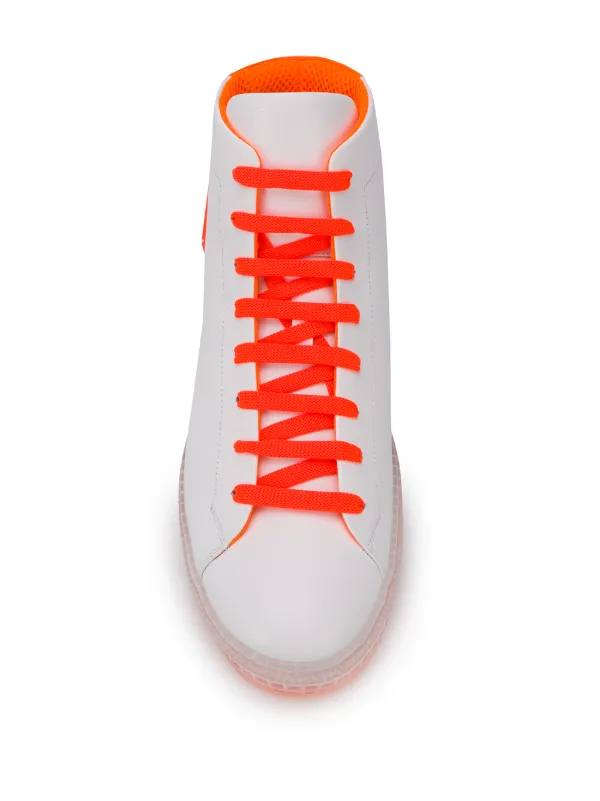 neon orange nike high tops
