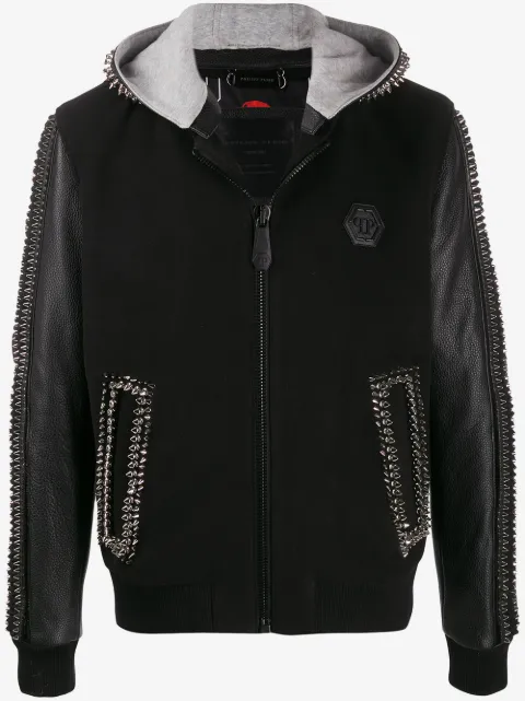 Philipp Plein veste cloutée à capuche