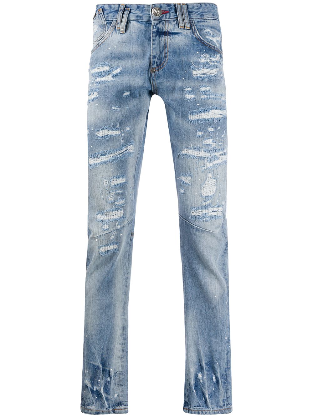 Philipp Plein Milano Cut Jeans In Blau