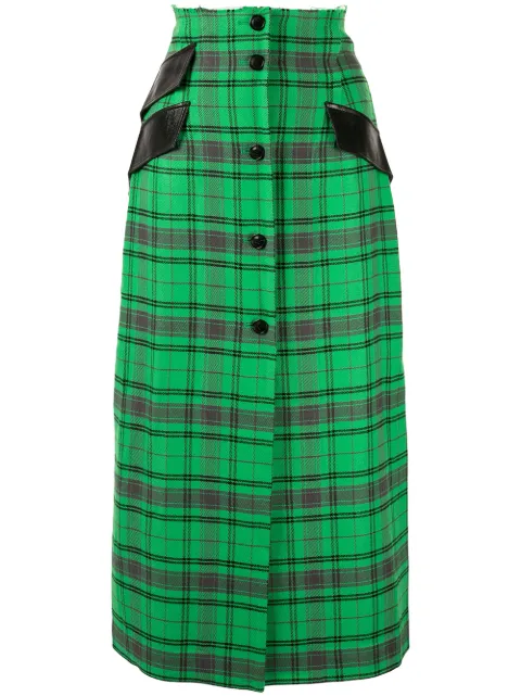 Yang Li plaid midi skirt