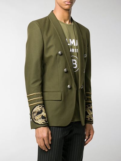 Balmain embroidered open front blazer 