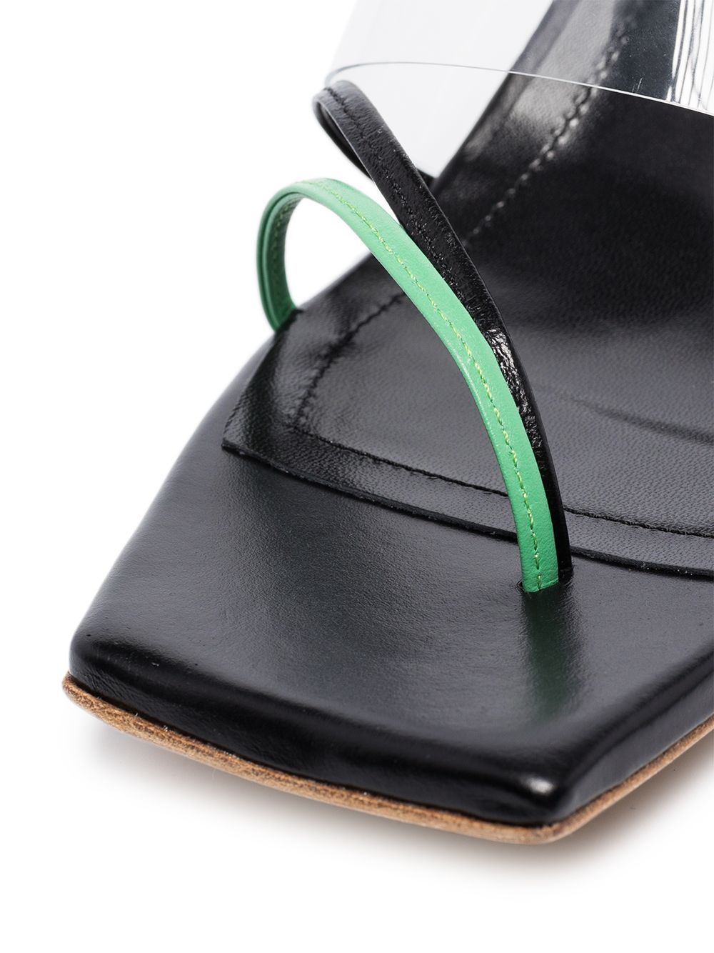 фото Salondeju black and green 50 leather and pvc mules