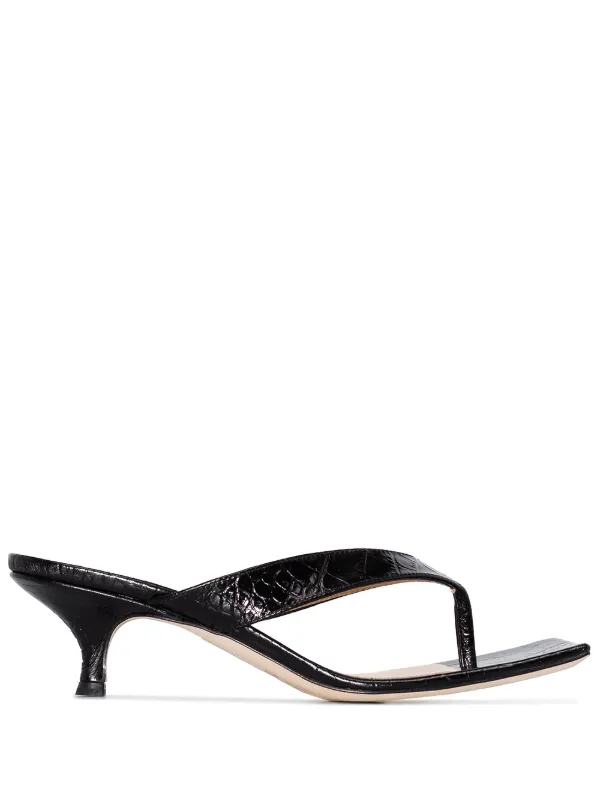 cardi crocodile embossed leather sandal