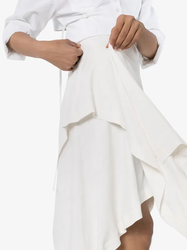 JW Anderson Layered Handkerchief Skirt | White | FARFETCH
