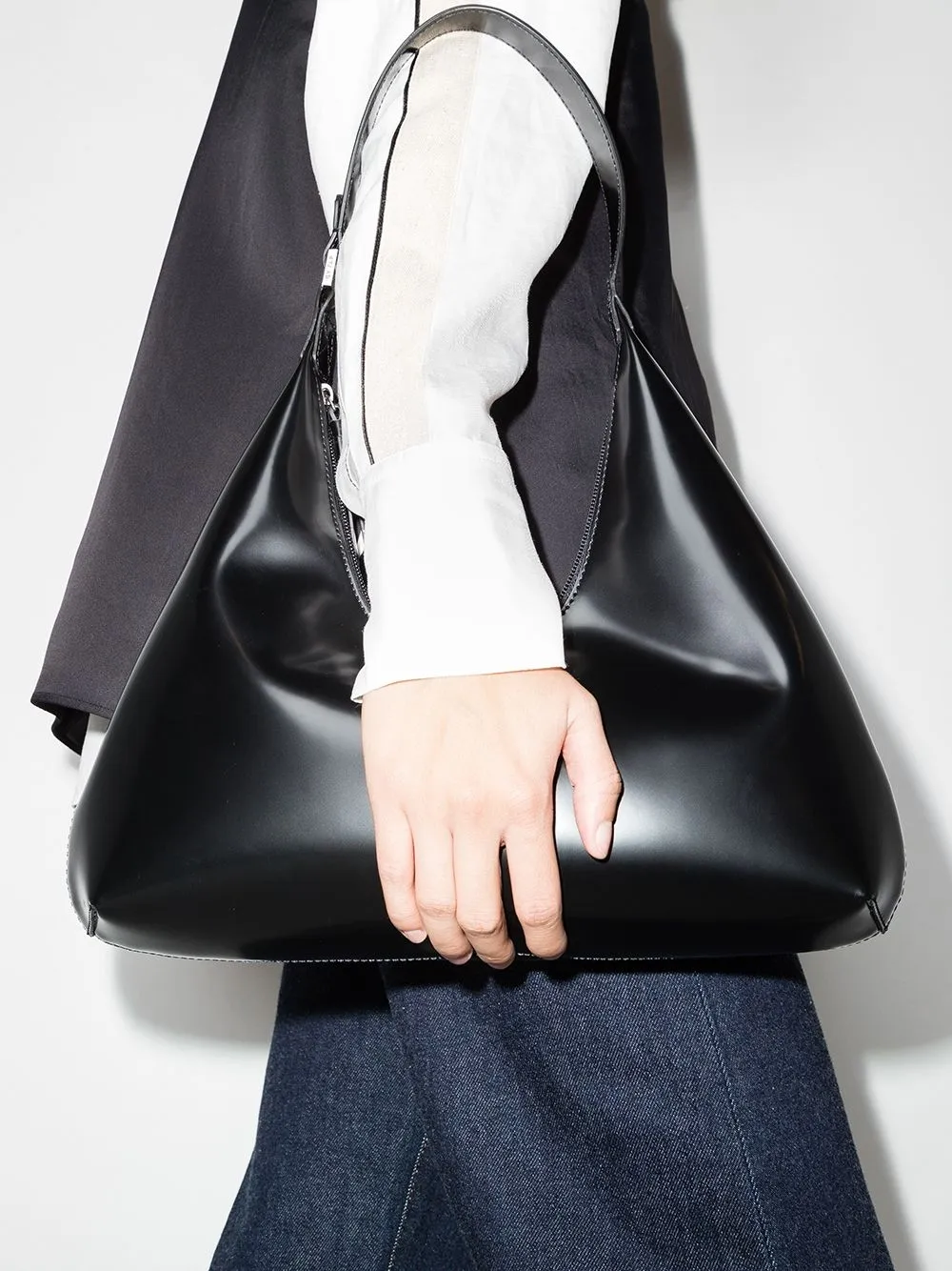 BY FAR Amber Leather Shoulder Bag Farfetch