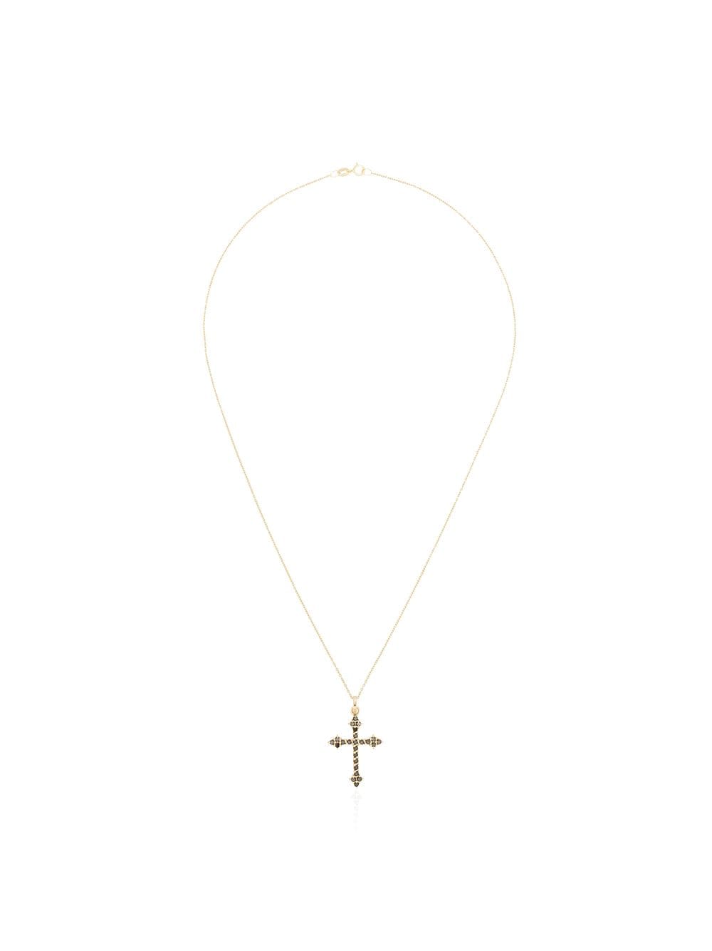 collier en or 14ct Gothic Cross à pendentif