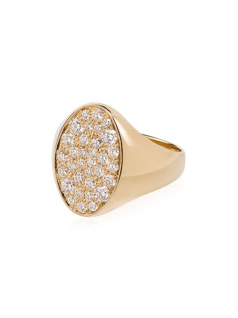 DRU. 14K yellow gold Galaxy diamond signet ring