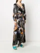 Temperley London vestido cruzado con estampado Cosmos