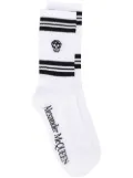 Alexander McQueen ribbed skull print ankle socks - White